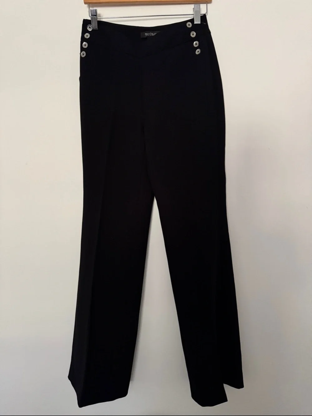 WHBM Black Women's Tailored Sailor-Button Pants